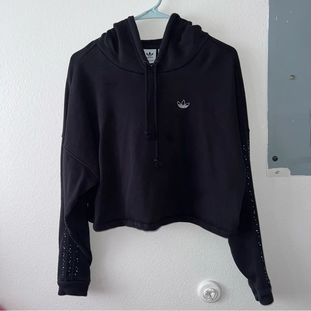 Adidas Originals Women's Basketball Cropped Hoodie - Picture 2 of 3